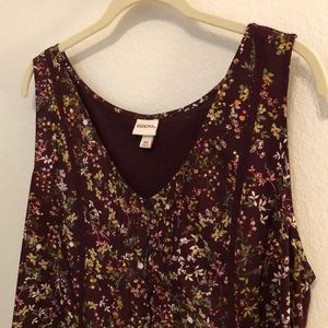 Merona Floral Burgundy Tank